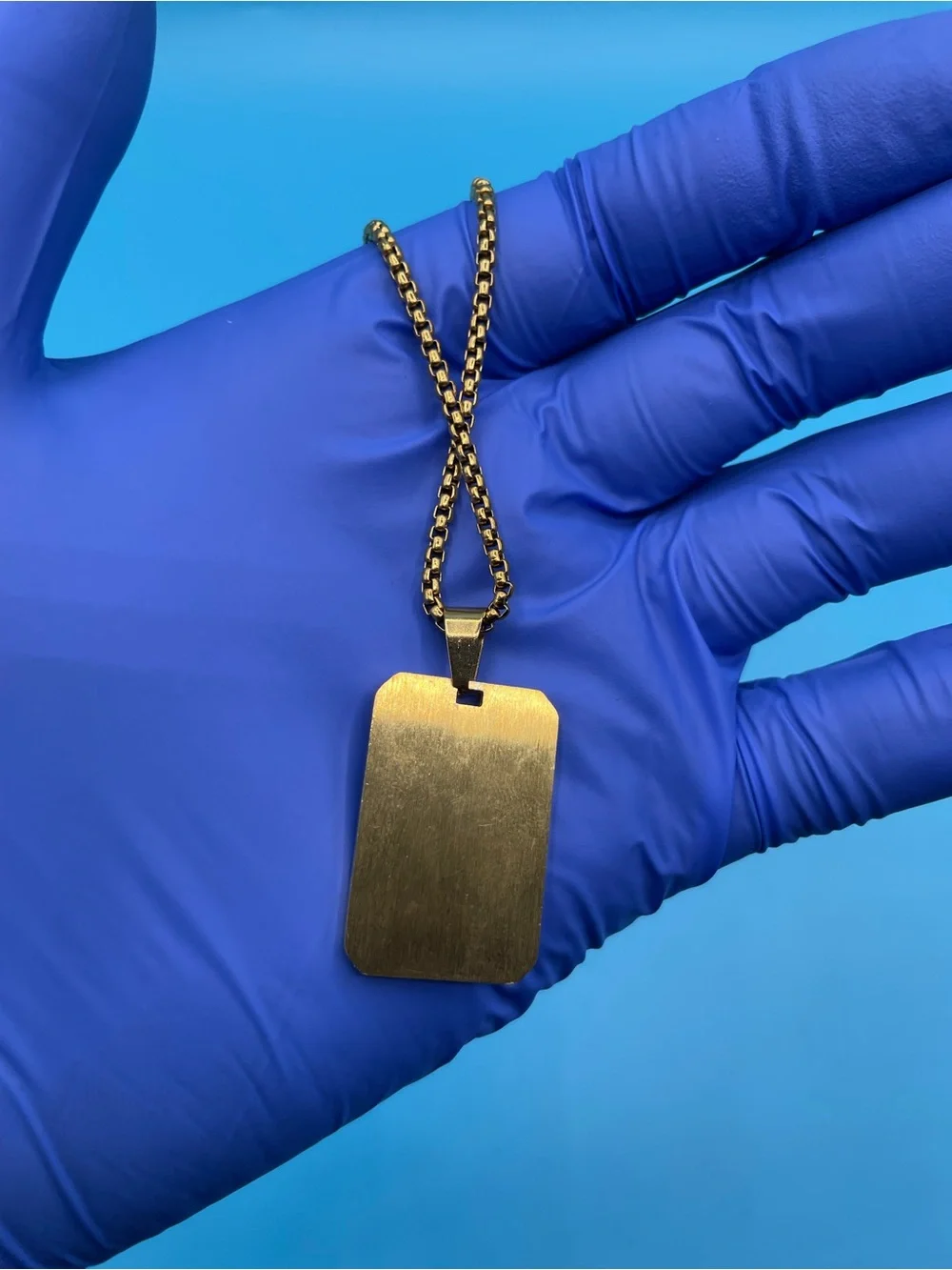Gold-Tone Medusa Dog Tag Pendant‎ Necklace - Men Accessories